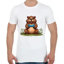 PRINTFASHION gamer bober - Férfi póló - Fehér férfi póló