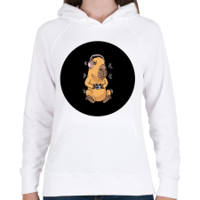 PRINTFASHION Gamer capybara - Női kapucnis pulóver - Fehér női pulóver, kardigán