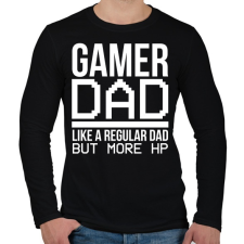 PRINTFASHION Gamer Dad - Férfi hosszú ujjú póló - Fekete férfi póló