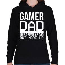 PRINTFASHION Gamer Dad - Női kapucnis pulóver - Fekete