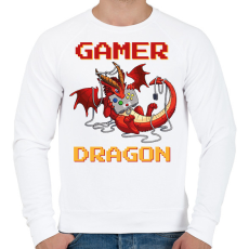 PRINTFASHION Gamer dragon - Férfi pulóver - Fehér