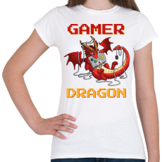 PRINTFASHION Gamer dragon - Női póló - Fehér