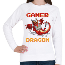 PRINTFASHION Gamer dragon - Női pulóver - Fehér női pulóver, kardigán