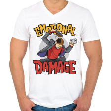 PRINTFASHION Gamer dühkitörés érzelmi károsult - Férfi V-nyakú póló - Fehér férfi póló