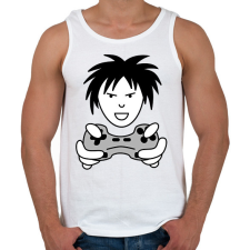 PRINTFASHION Gamer - Férfi atléta - Fehér atléta, trikó