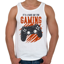 PRINTFASHION gamer - Férfi atléta - Fehér atléta, trikó