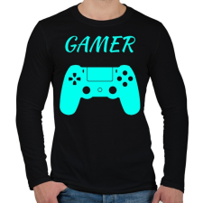 PRINTFASHION GAMER  - Férfi hosszú ujjú póló - Fekete férfi póló