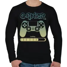 PRINTFASHION Gamer - Férfi hosszú ujjú póló - Fekete férfi póló