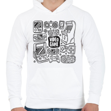 PRINTFASHION gamer - Férfi kapucnis pulóver - Fehér férfi pulóver, kardigán
