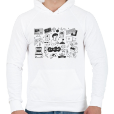 PRINTFASHION gamer - Férfi kapucnis pulóver - Fehér férfi pulóver, kardigán