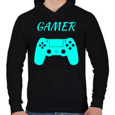 PRINTFASHION GAMER  - Férfi kapucnis pulóver - Fekete férfi pulóver, kardigán