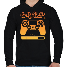 PRINTFASHION Gamer - Férfi kapucnis pulóver - Fekete férfi pulóver, kardigán