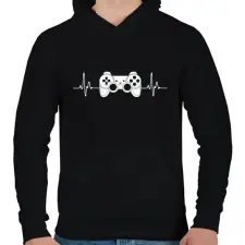 PRINTFASHION gamer - Férfi kapucnis pulóver - Fekete férfi pulóver, kardigán