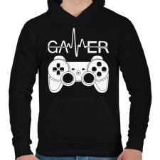 PRINTFASHION gamer - Férfi kapucnis pulóver - Fekete férfi pulóver, kardigán