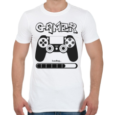 PRINTFASHION Gamer - Férfi póló - Fehér férfi póló