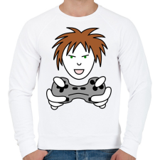 PRINTFASHION Gamer - Férfi pulóver - Fehér férfi pulóver, kardigán