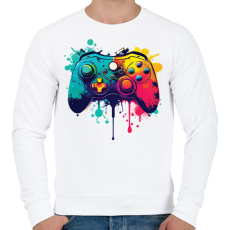 PRINTFASHION gamer - Férfi pulóver - Fehér
