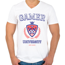 PRINTFASHION gamer - Férfi V-nyakú póló - Fehér férfi póló
