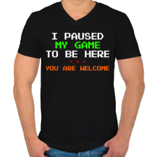 PRINTFASHION Gamer - Férfi V-nyakú póló - Fekete férfi póló