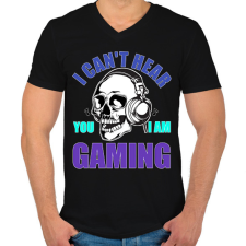 PRINTFASHION Gamer - Férfi V-nyakú póló - Fekete férfi póló