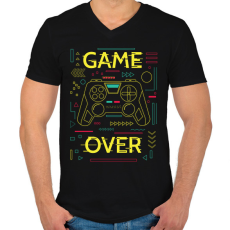 PRINTFASHION gamer - Férfi V-nyakú póló - Fekete