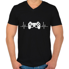 PRINTFASHION gamer - Férfi V-nyakú póló - Fekete