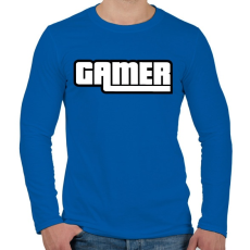 PRINTFASHION Gamer GTA style - Férfi hosszú ujjú póló - Királykék