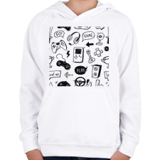 PRINTFASHION gamer - Gyerek kapucnis pulóver - Fehér gyerek pulóver, kardigán