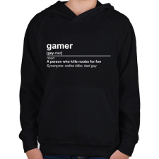 PRINTFASHION gamer - Gyerek kapucnis pulóver - Fekete gyerek pulóver, kardigán