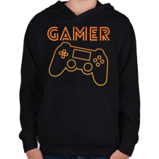 PRINTFASHION Gamer  - Gyerek kapucnis pulóver - Fekete gyerek pulóver, kardigán