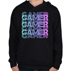PRINTFASHION Gamer - Gyerek kapucnis pulóver - Fekete