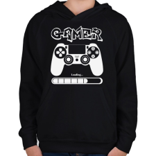 PRINTFASHION Gamer - Gyerek kapucnis pulóver - Fekete gyerek pulóver, kardigán