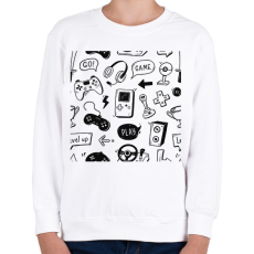 PRINTFASHION gamer - Gyerek pulóver - Fehér