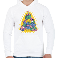 PRINTFASHION Gamer Karácsony - Férfi kapucnis pulóver - Fehér
