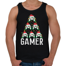 PRINTFASHION gamer karácsonyfa - Férfi atléta - Fekete