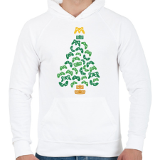 PRINTFASHION Gamer karácsonyfa - Férfi kapucnis pulóver - Fehér férfi pulóver, kardigán