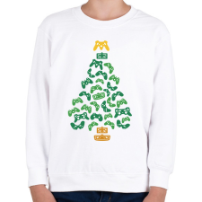 PRINTFASHION Gamer karácsonyfa - Gyerek pulóver - Fehér gyerek pulóver, kardigán
