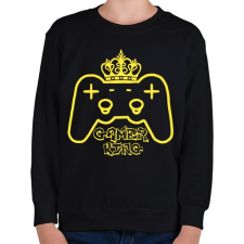 PRINTFASHION Gamer king - Gyerek pulóver - Fekete gyerek pulóver, kardigán