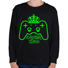 PRINTFASHION Gamer king - Gyerek pulóver - Fekete gyerek pulóver, kardigán