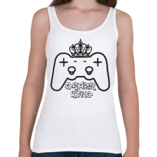 PRINTFASHION Gamer king - Női atléta - Fehér női trikó