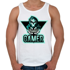 PRINTFASHION Gamer koponya - Férfi atléta - Fehér atléta, trikó