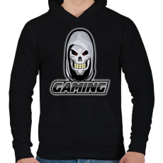 PRINTFASHION Gamer koponya - Férfi kapucnis pulóver - Fekete