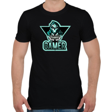 PRINTFASHION Gamer koponya - Férfi póló - Fekete