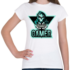 PRINTFASHION Gamer koponya - Női póló - Fehér női póló