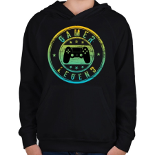 PRINTFASHION Gamer legend - Gyerek kapucnis pulóver - Fekete gyerek pulóver, kardigán