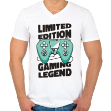 PRINTFASHION Gamer legenda - limited edition - Férfi V-nyakú póló - Fehér férfi póló