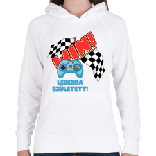 PRINTFASHION Gamer legenda született - Női kapucnis pulóver - Fehér női pulóver, kardigán
