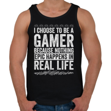 PRINTFASHION Gamer life - Férfi atléta - Fekete atléta, trikó