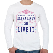 PRINTFASHION Gamer life - Férfi hosszú ujjú póló - Fehér férfi póló