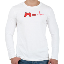 PRINTFASHION Gamer Life - Férfi hosszú ujjú póló - Fehér férfi póló